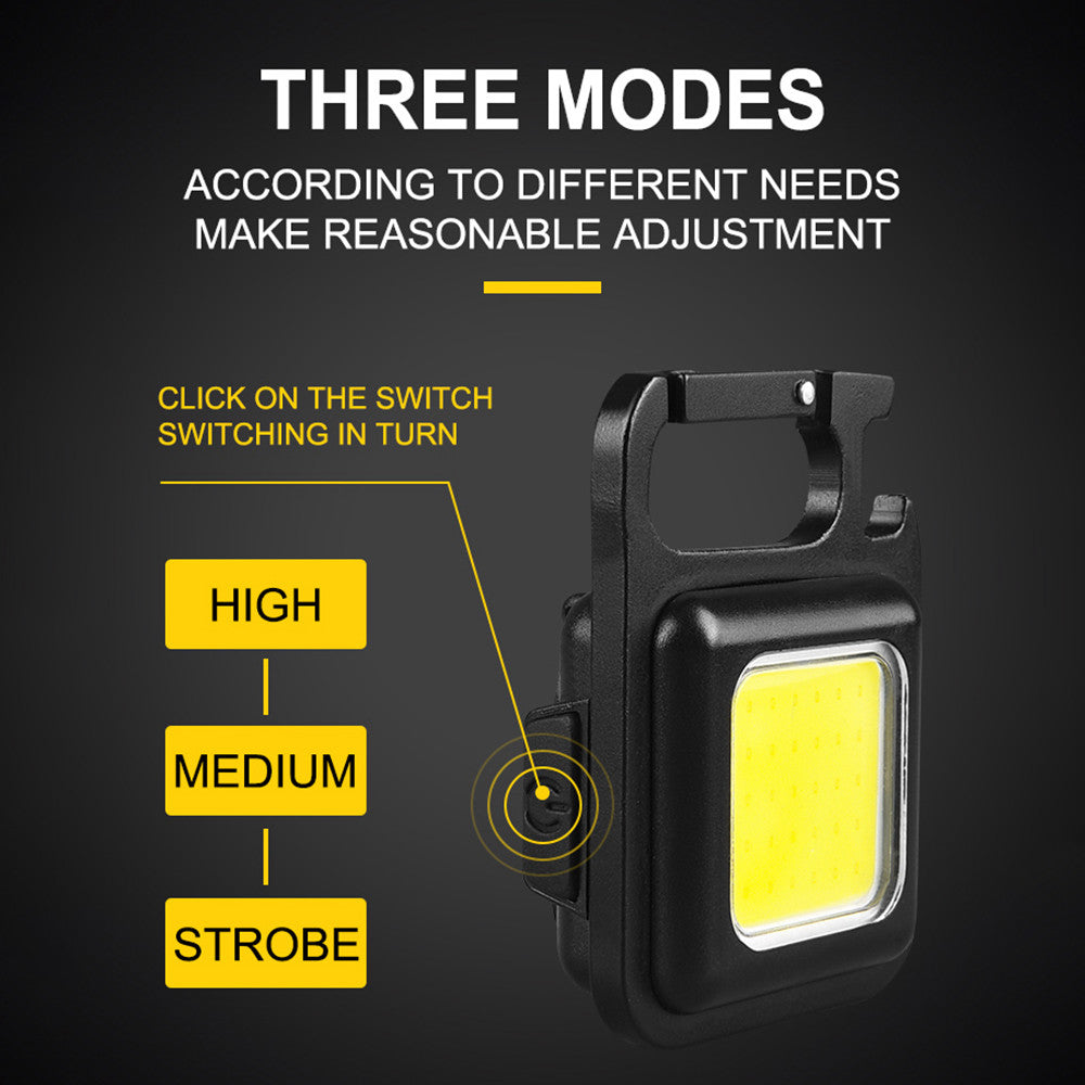 Buy 1 Get 1 Free Offer - Powerful Rechargeable COB LED Keychain Flashlight