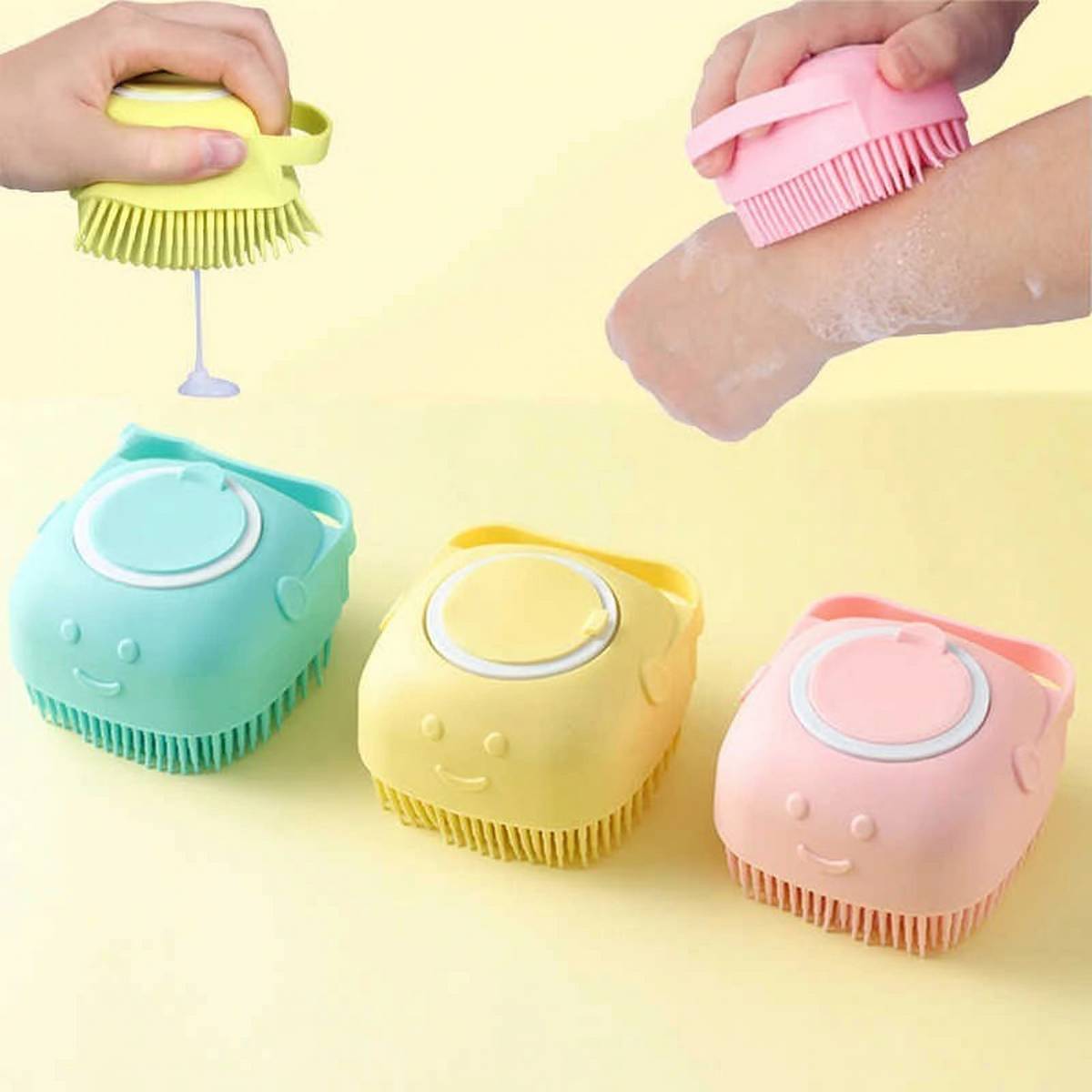 Buy 1 get 1 Free Ultra Soft Magic Silicon Bath and Body Brush with Soap Dispenser Scrubber