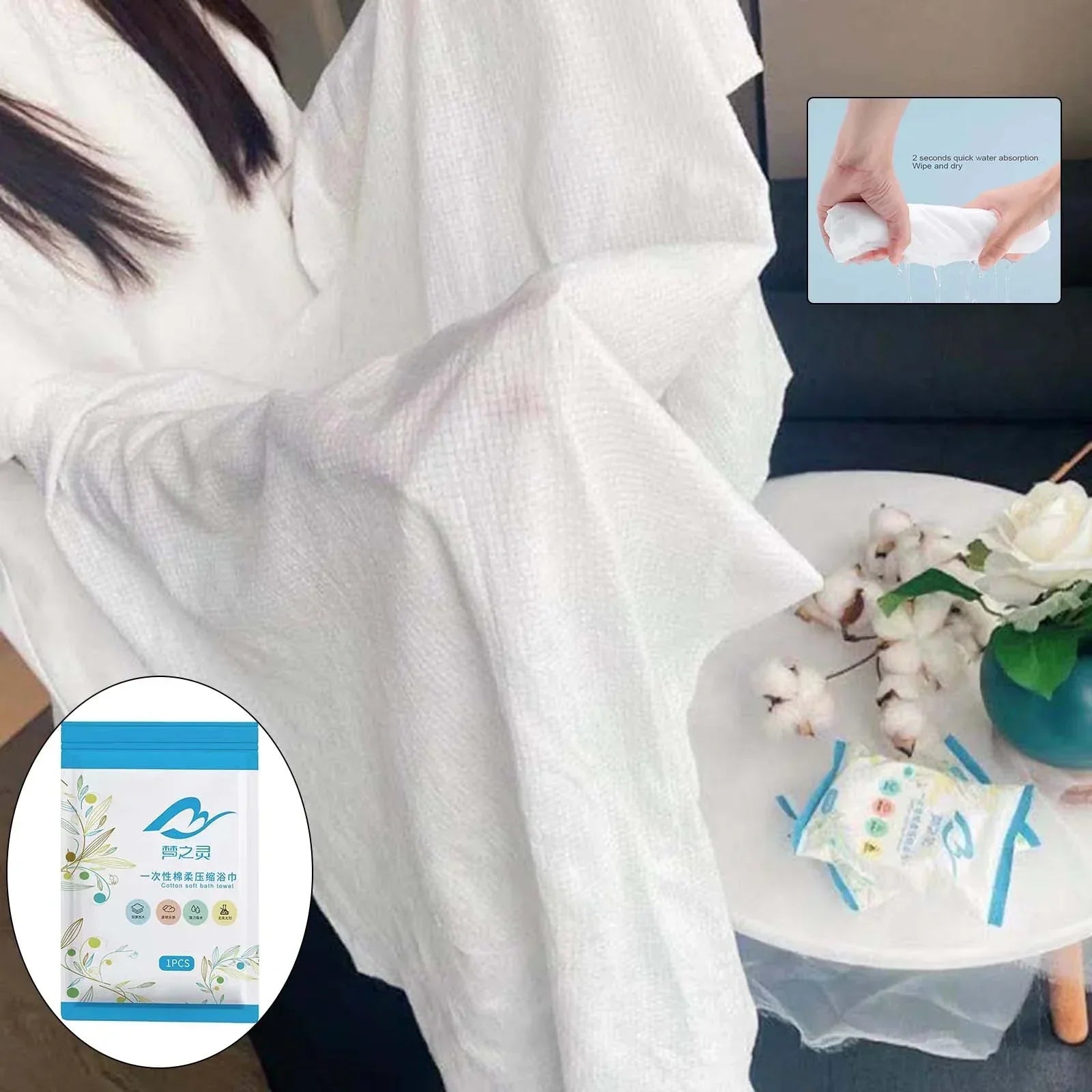 Compressed Bath Towels