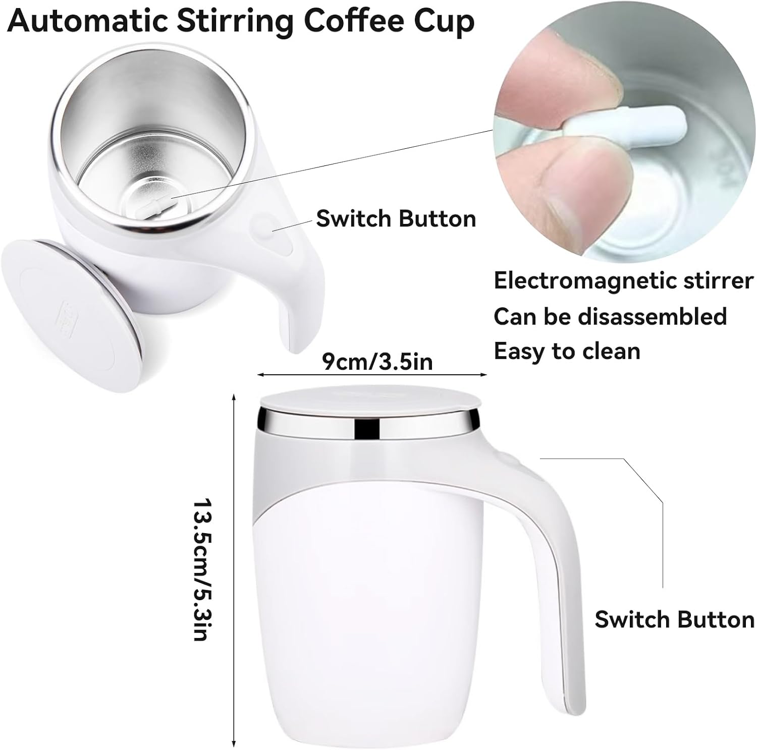 Automatic Self-Stirring Magnetic Mug