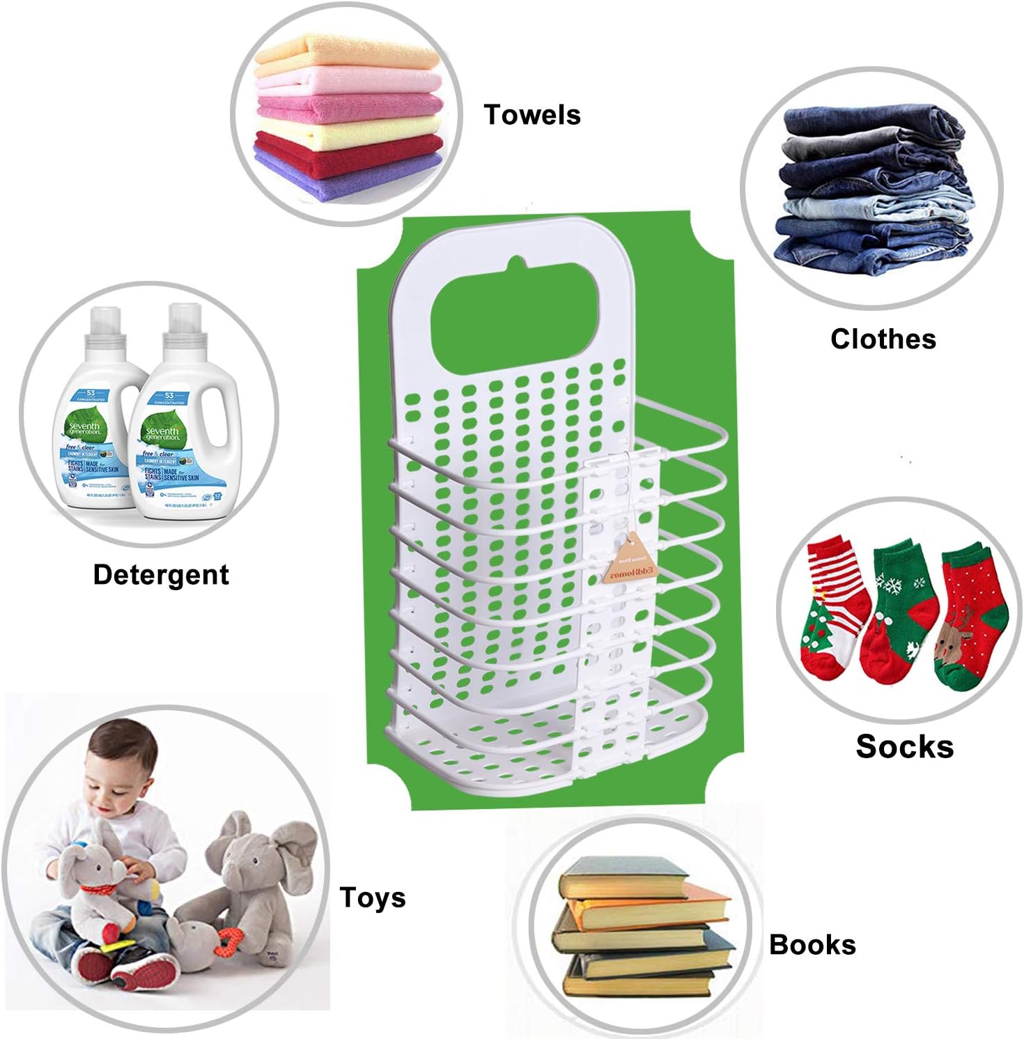 Wall-Mounted Folding Laundry Basket