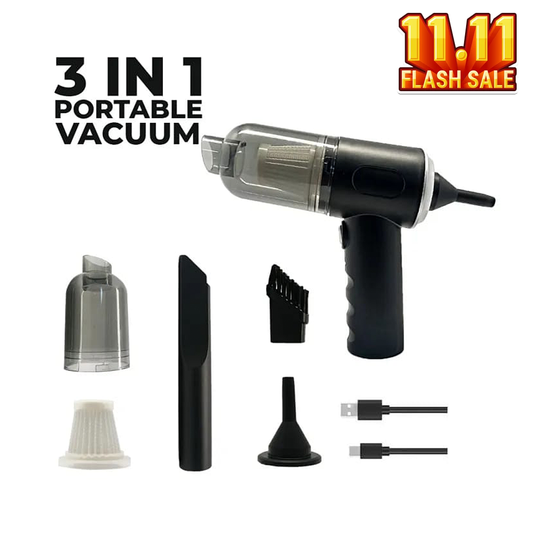 Cordless 3-in-1 Rechargeable Vacuum Cleaner and Blower - Cleans up every corner of your Home and Car
