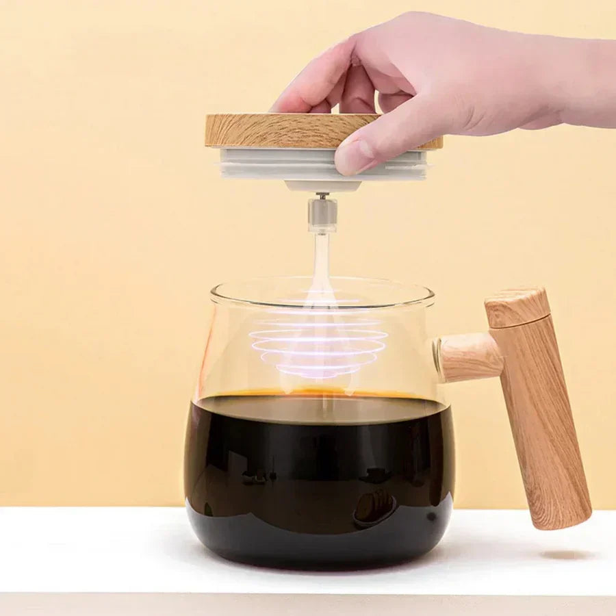 Glass Self Stirring Mug