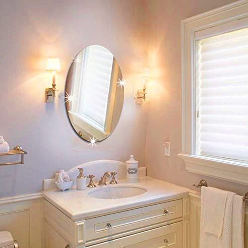 3 Pcs FlexibleSelf Adhesive Oval Shape Mirror Sticker (3 Pcs)