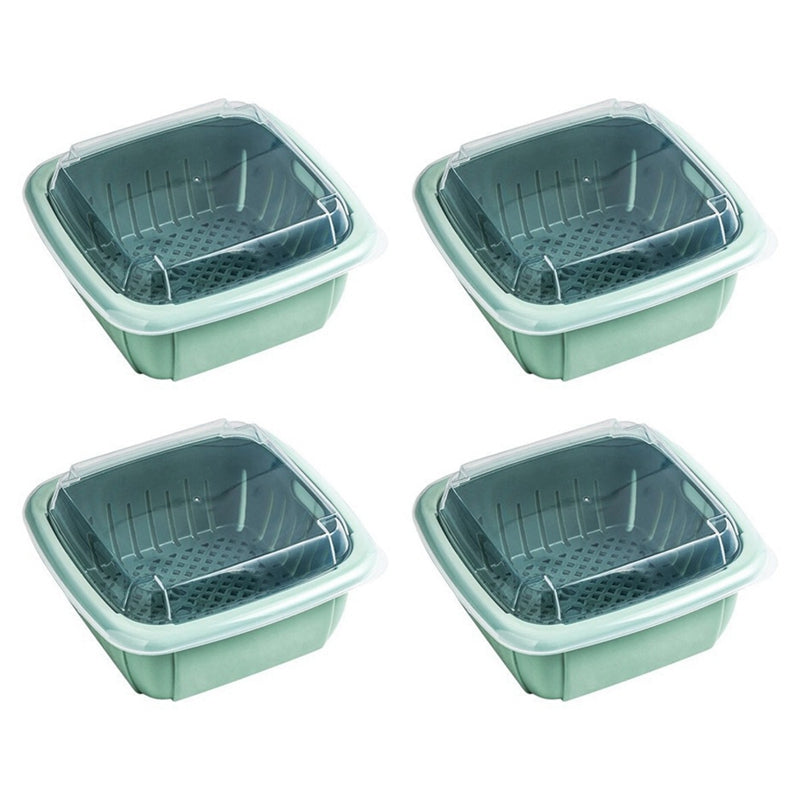 Grand Sale Offer Buy 1 Get 2 Free 2 In 1 Fruit / Vegetables Storage & Drain Basket With Lid Cover