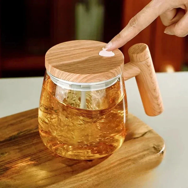 Glass Self Stirring Mug